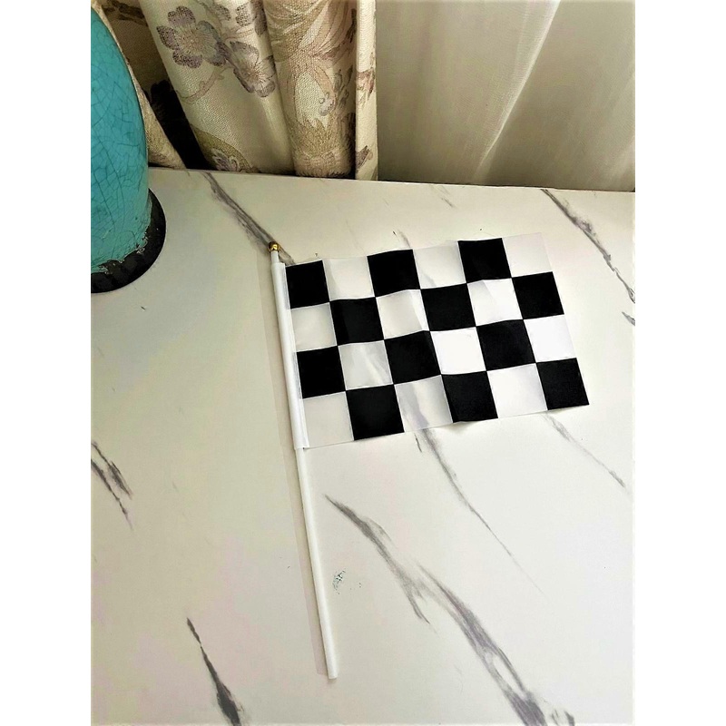 100pcs F1 Racing hand Flag14*21cm Polyester Double Side Printing Racing Race Hand waving Flag with plastic flagpole
