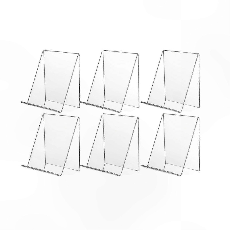 Clear Acrylic Display Stands for Books, Photos, and Jewelry – 6 Pack Holder Collection