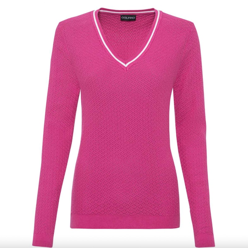Golfino Out of Bounds V-Neck Pullover – Pink
