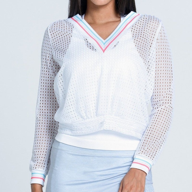 Lucky In Love Retro Revival Stripe L/S Top – White