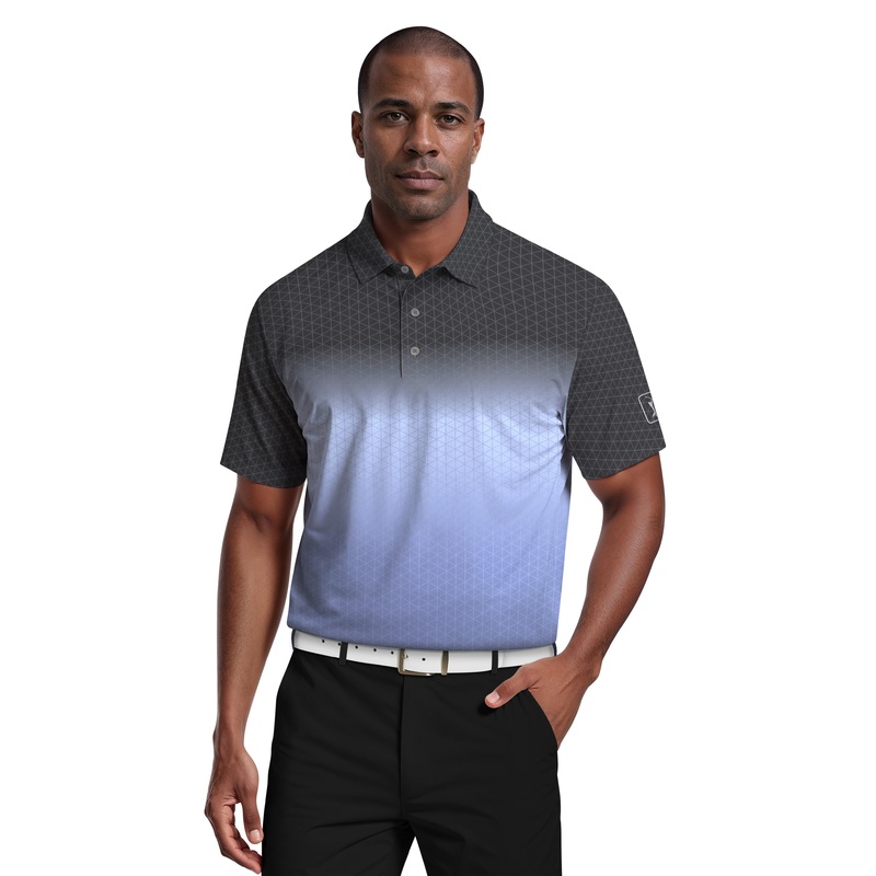 Men’s Ombre Architecture Road Map Golf Polo