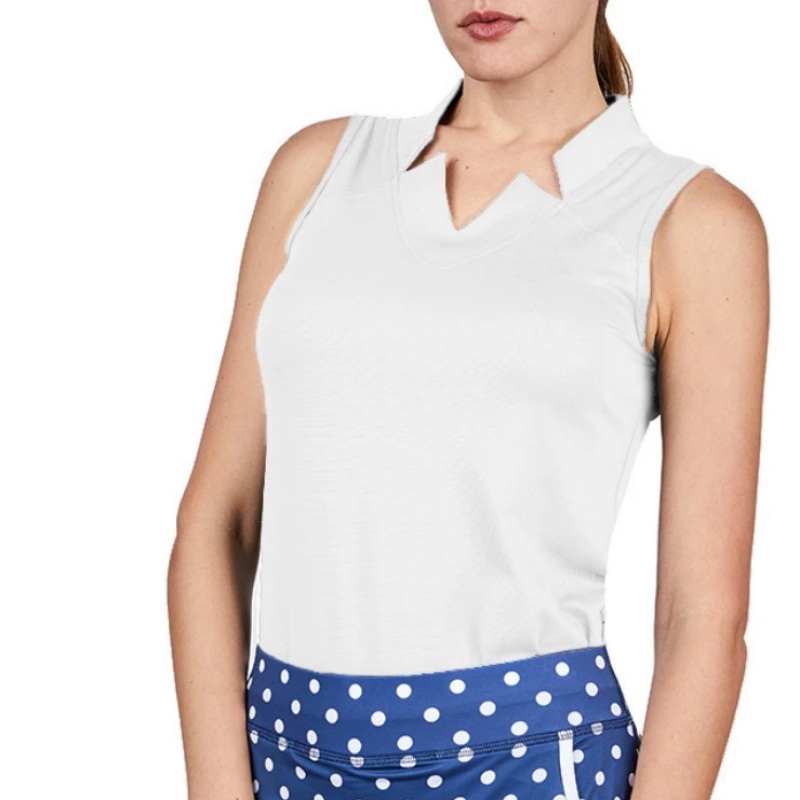 Sofibella S/L Knotch Collar Top – White