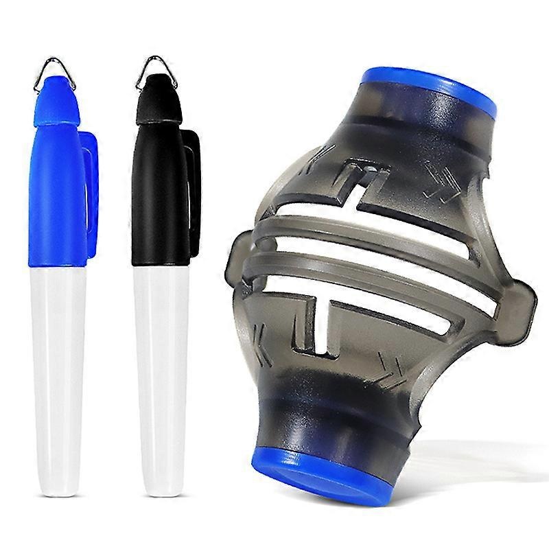 2 Color Circle Golf Ball Liner 360-Degree Mark Clip with Pen Plastic Marker Line Aids Alignment Golf Ball Marker Line Golf Ball Marker Stencils Tool