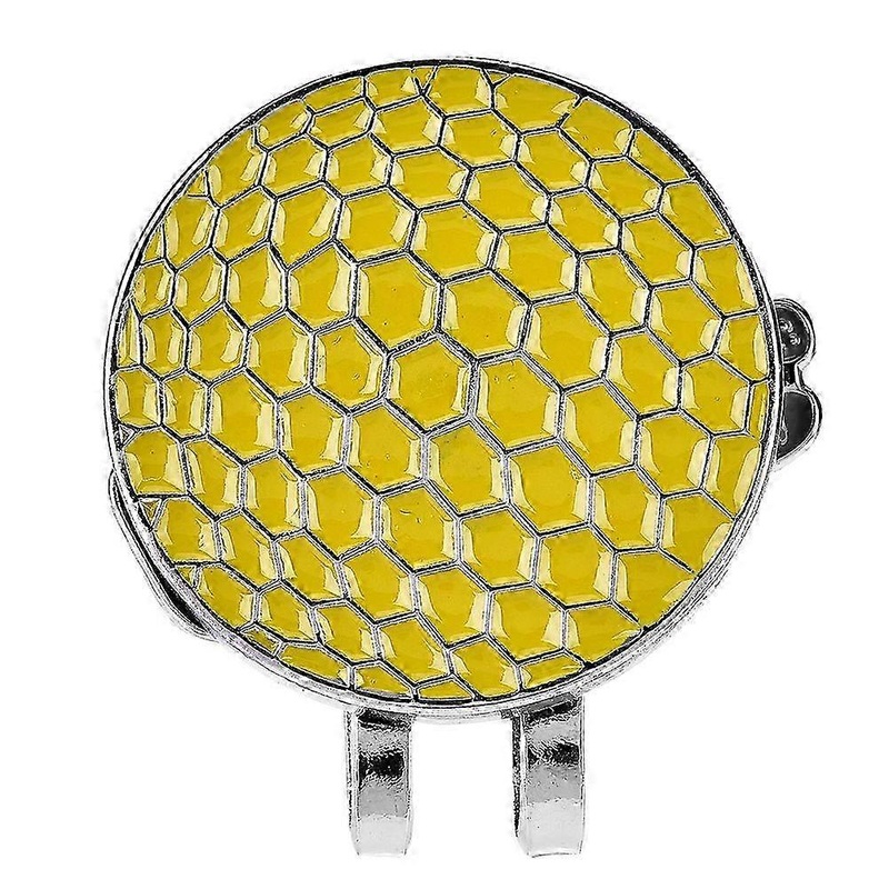 2025 Portable Mini Stainless Steel Glove Magnetic Golf Hat Clip with Ball Marker (Yellow)