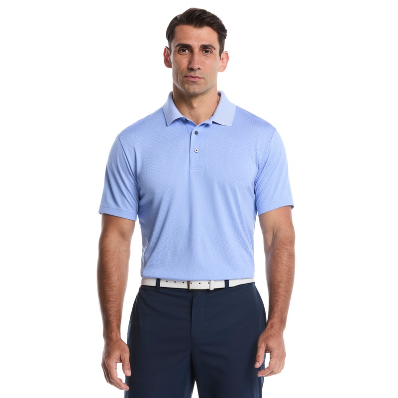 Men’s Two-Tone Micro Geometric Jacquard Golf Polo