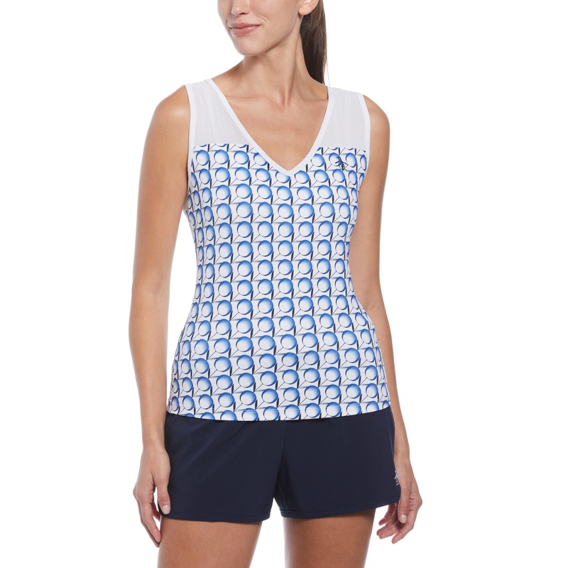 Women’s Tennis Print V-Neck Tank Top