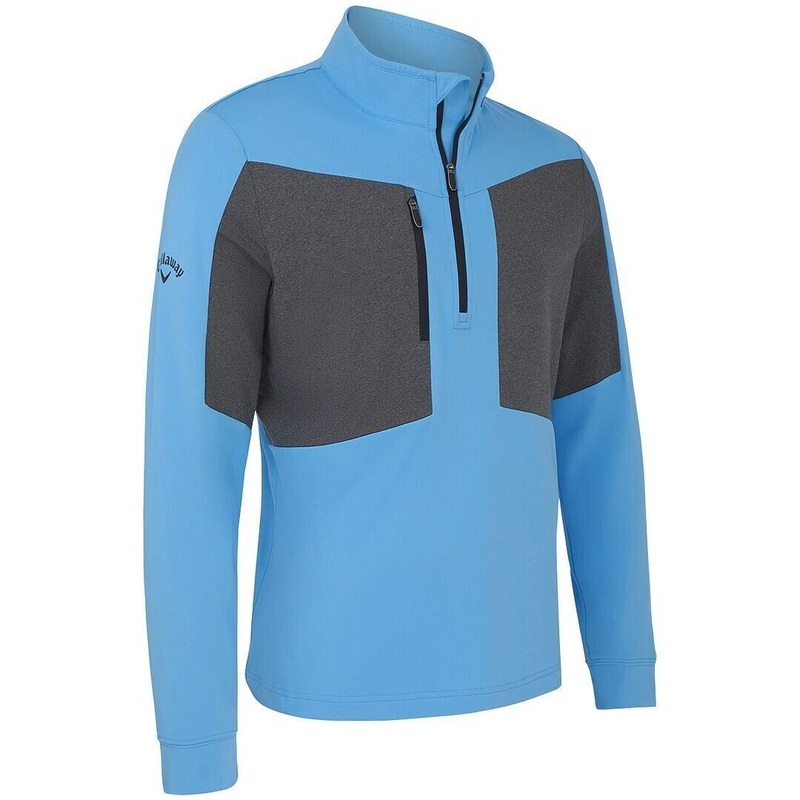 Callaway Weather Series 1/4 Zip Top Aquapel Malibu Blue Caviar UK Size Small