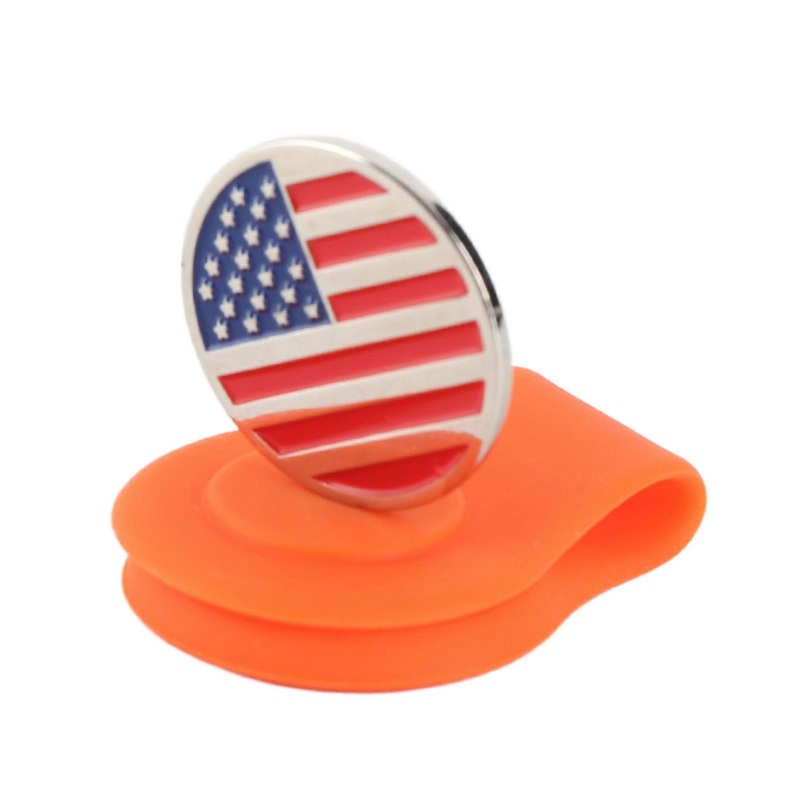 Magnetic Golf Hat Clip Golf Cap Marker Silicone Stable Fixation Golf Training Aids Accessory for Sports Outdoor Orange