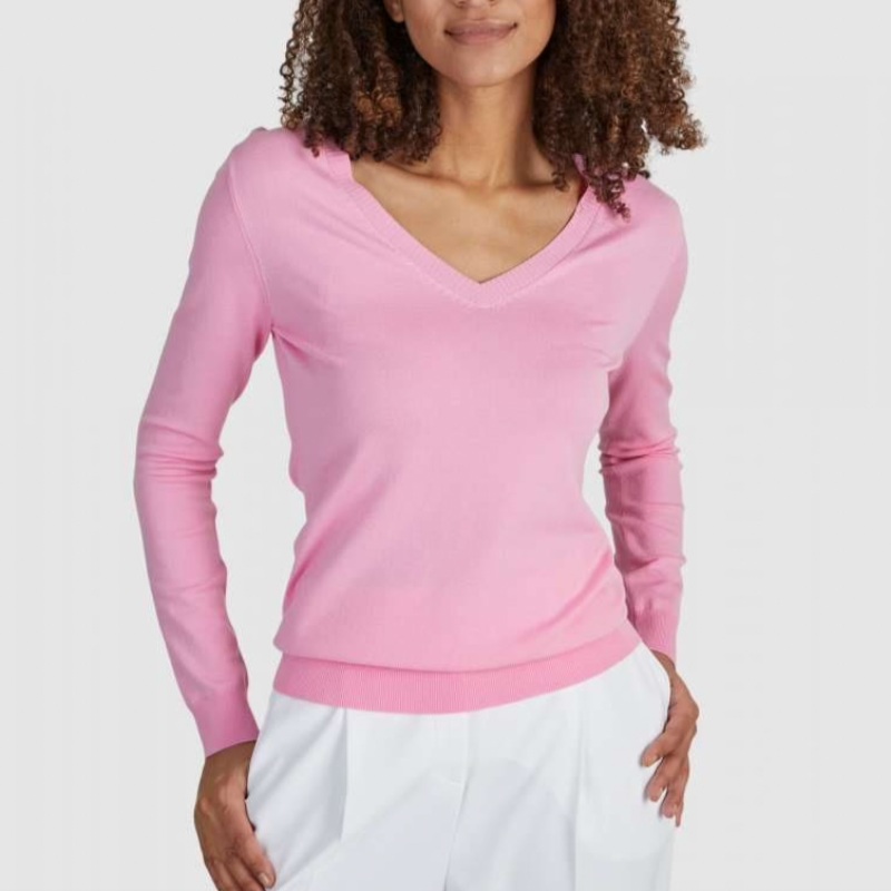 Marc Aurel V-Neck Sweater – Pink