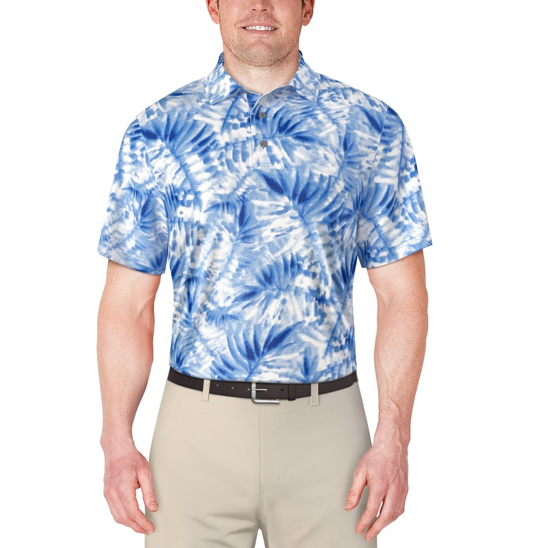 Men’s Tropical Leaf Print Golf Polo