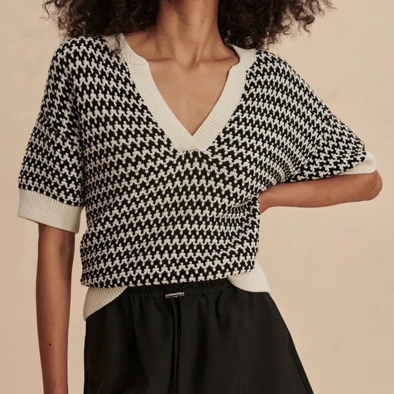 Varley Dora Knit S/S Top – Egret
