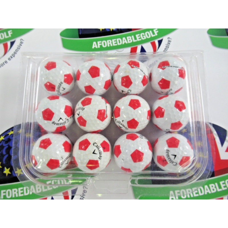 12 Callaway Chrome Soft Truvis Red/White Golf Balls Pearl/Pearl 1 Grade