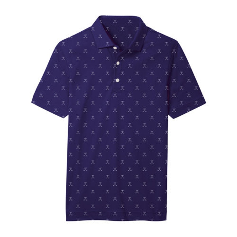 FootJoy Junior Golf Print Polo –  Navy