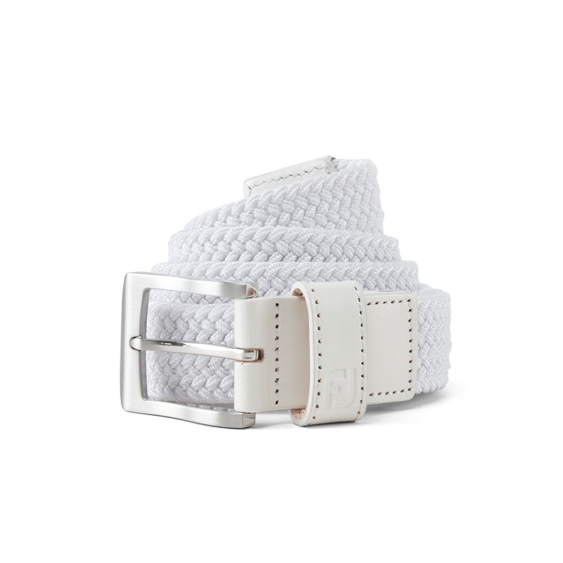 FootJoy Ladies Elasticated Braided Stretch Belt in White