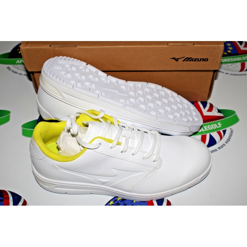 Mizuno Ladies G-Style Waterproof Golf Shoes White/Yellow UK Size 5