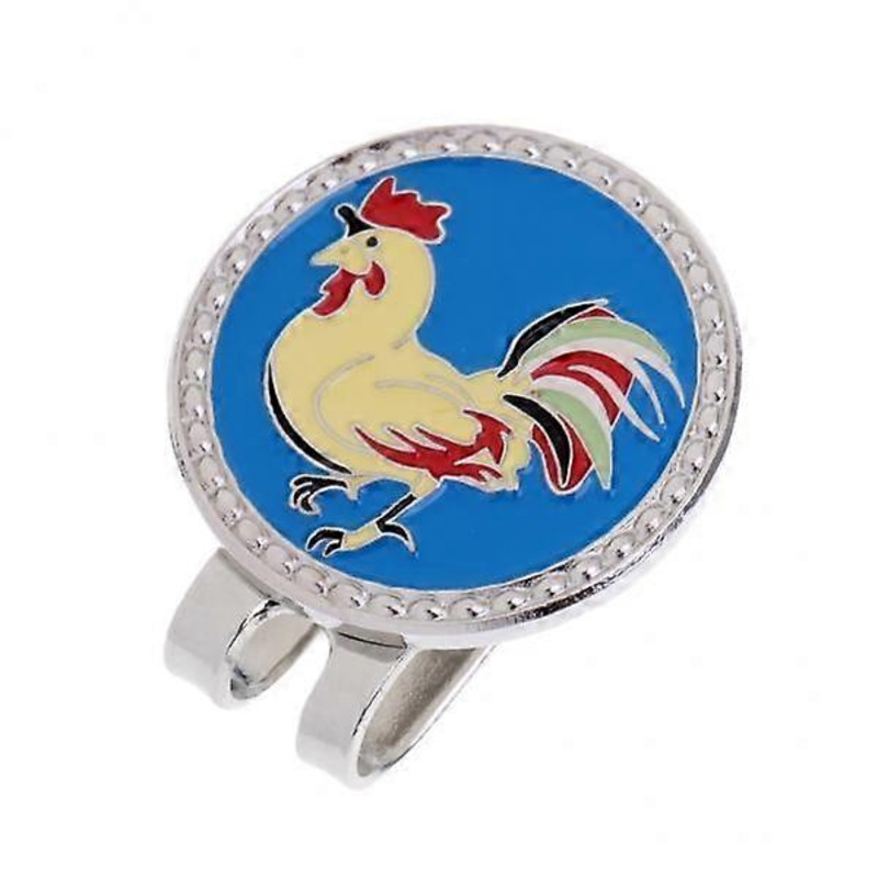 3X Golf Hat Clip Magnetic with Golf Ball Marker Chinese Zodiac Cock