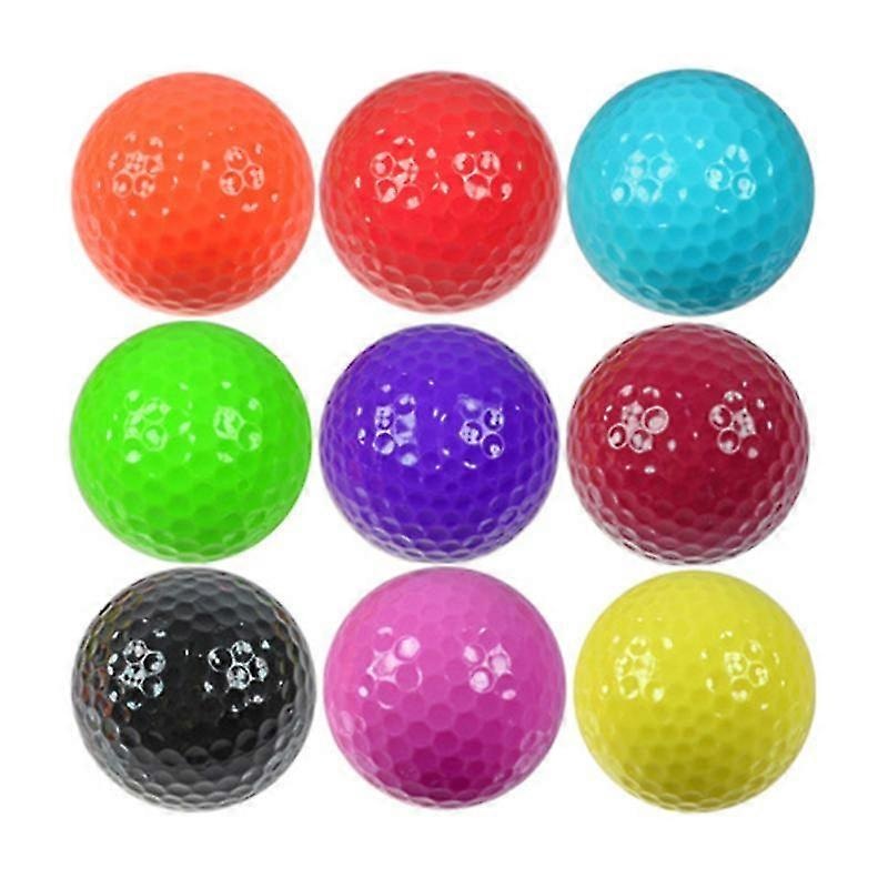 9pcs Rubber And Surlyn Golf Ball For Practice – Color Random