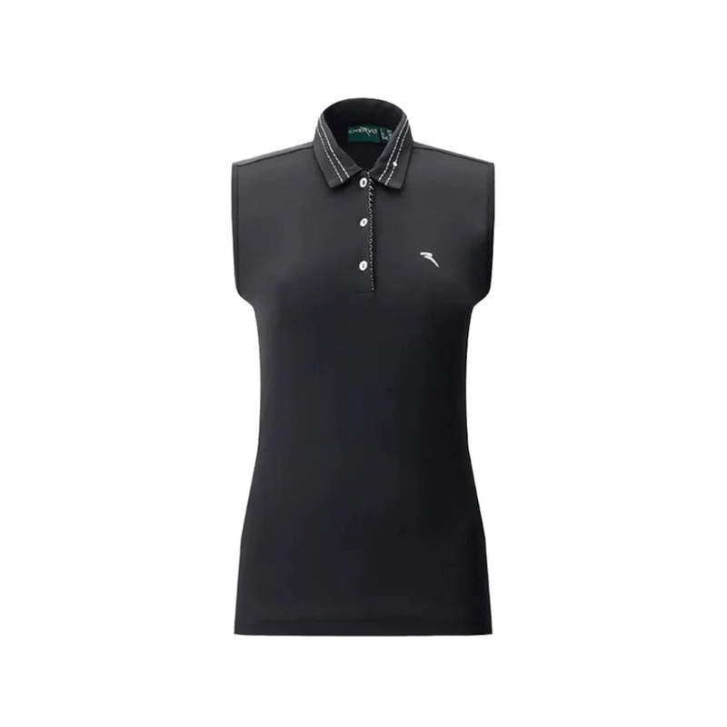Amabel Sleeveless Polo|Black|S|M|M/L