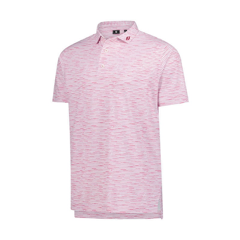 FOOTJOY Broken Stripe Print Men’s Pique Polo (Magenta)