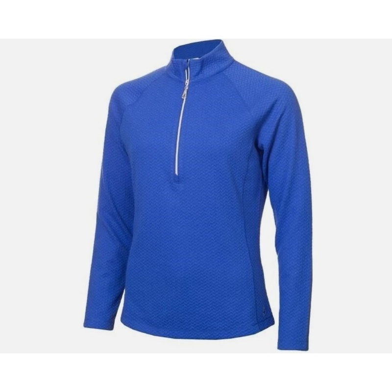 Green lamb Molly Textured 1/4 Zip Top Cornflow UK Size 10 EU 36 US 6