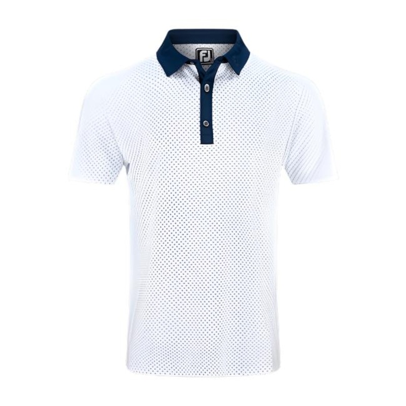 Lisle Microflower Print – White/Navy