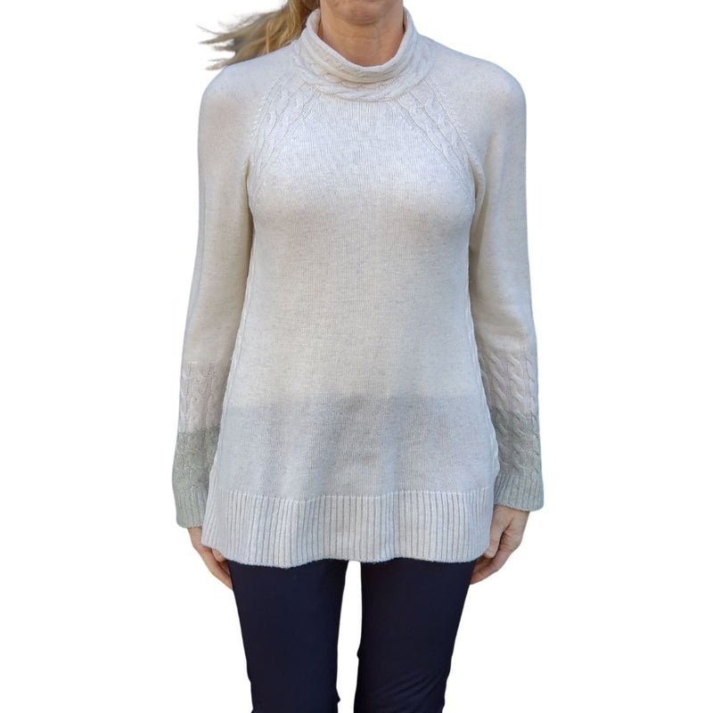 Alashan Cashmere Alpine Cable Pullover – Cream