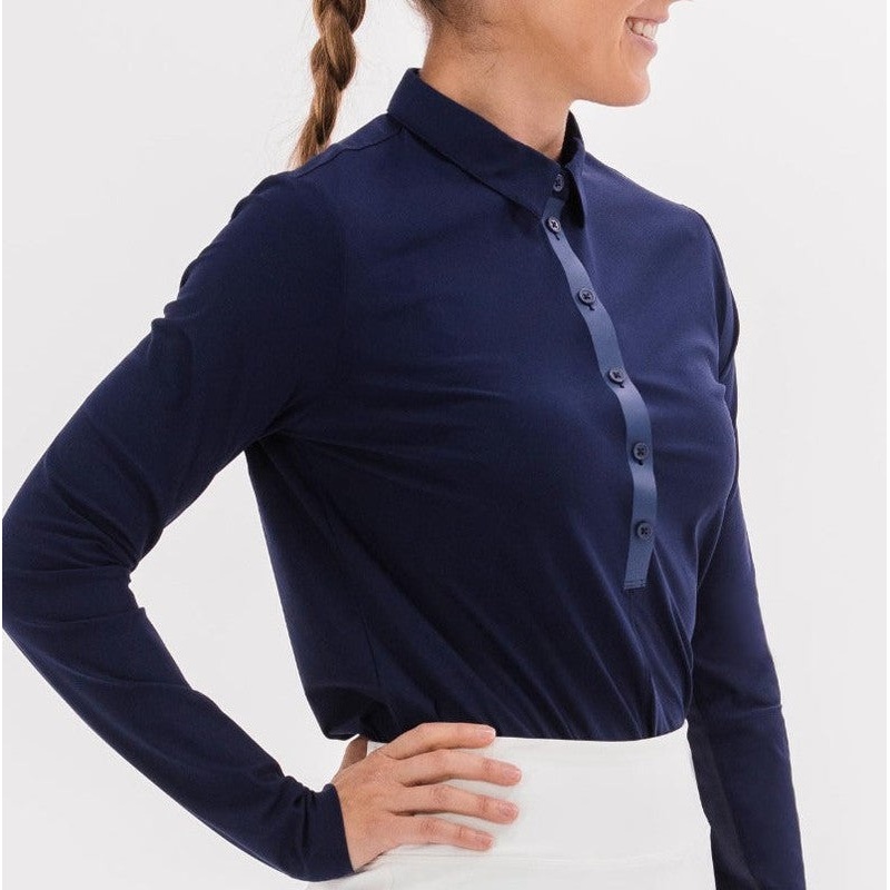 Foray Golf Core L/S Polo (mesh arm) – Navy