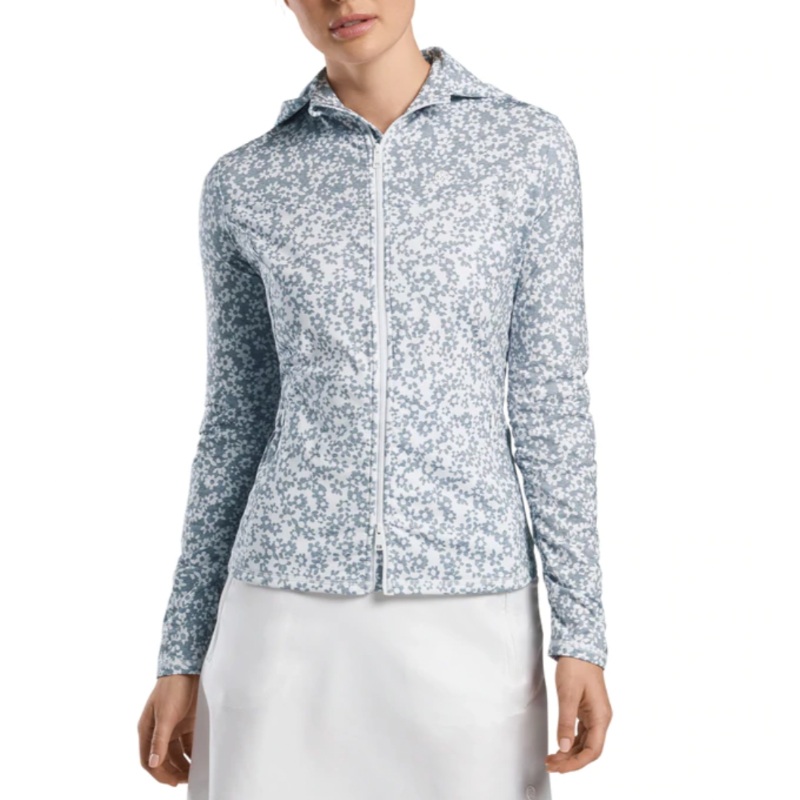 G/FORE Floral Full-Zip L/S Top – Grey