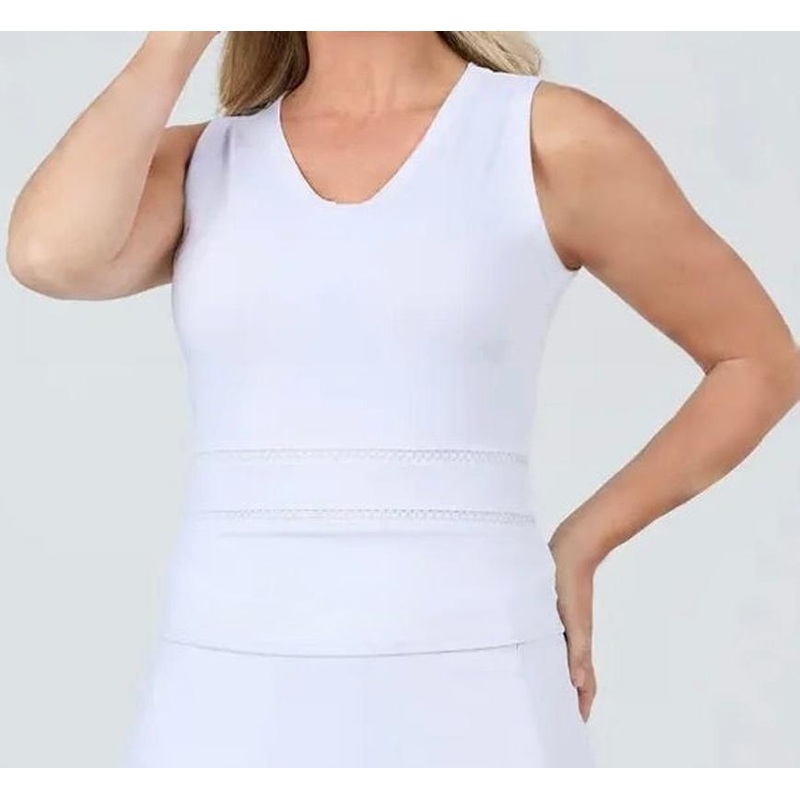 Sofibella Trs Blanc S/L V-Neck Top – White