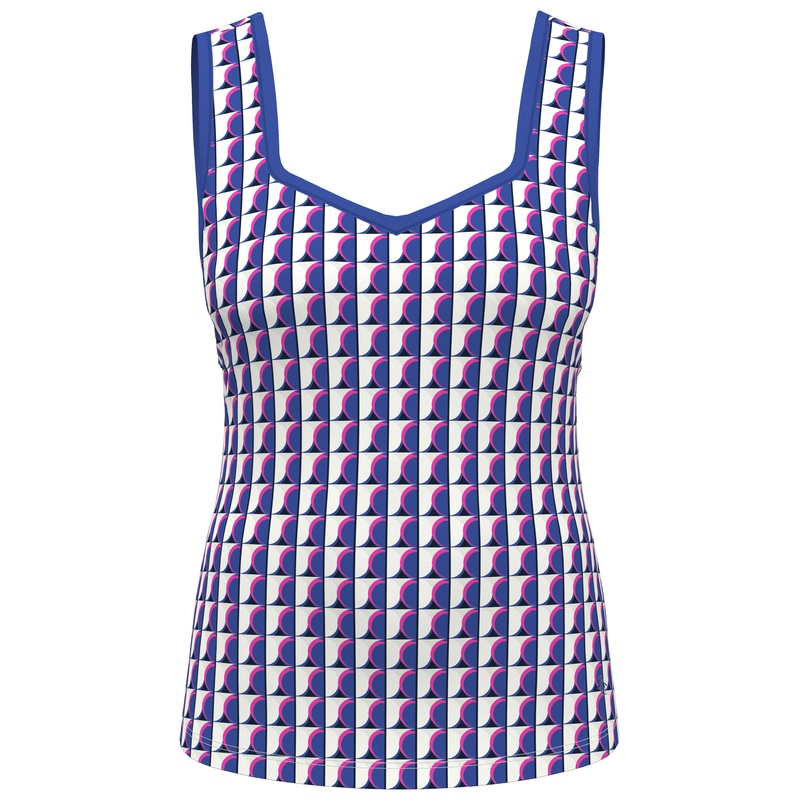 Women’s Geo Print Sweetheart Neckline Tennis Tank Top