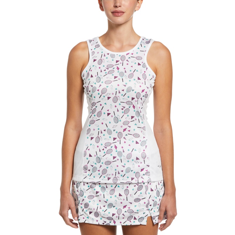 Women’s Tennis Conversational Print Racerback Tennis Tank Top