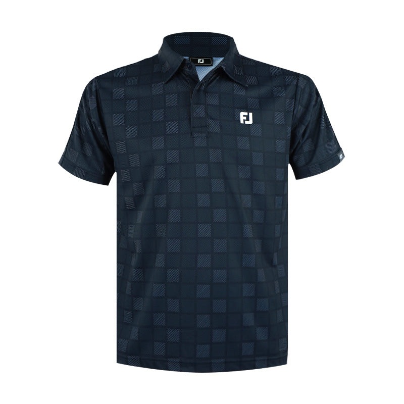 FOOTJOY Japan Checkered Snap Button Men’s Polo (Navy)
