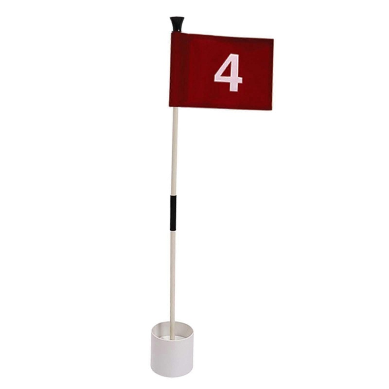Golf Putting Green Flag and Hole Cup Model Number 4 Home Practice Flagpole Set Golf Flagpoles for Home