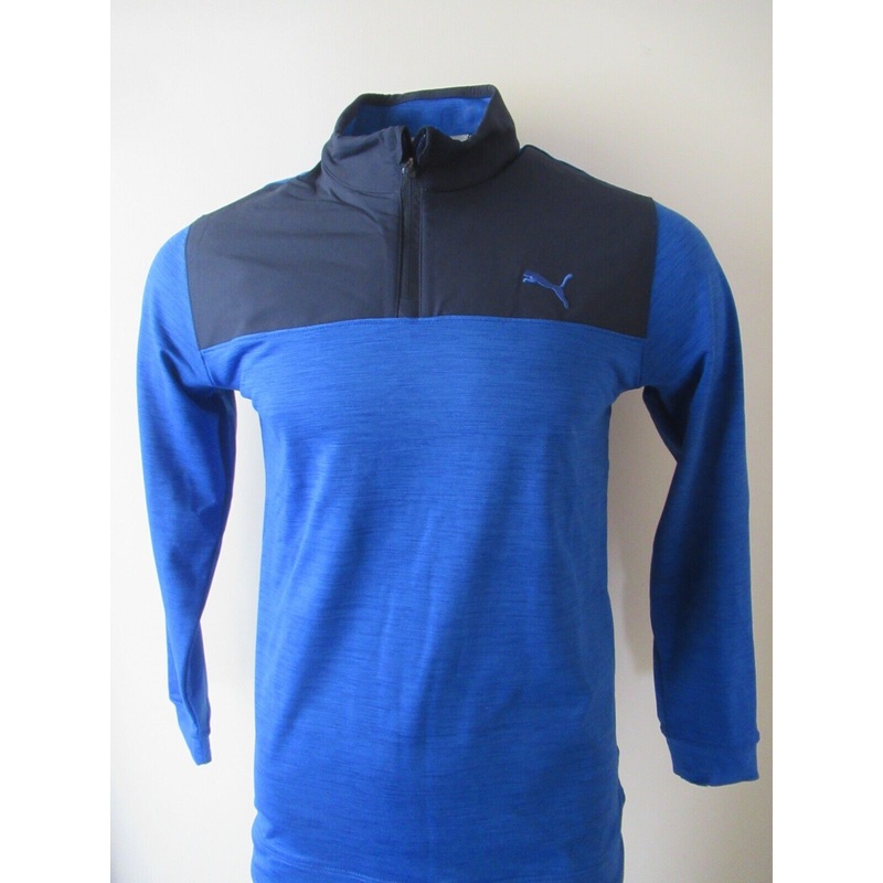Puma Cloud Spun Colour Block 1/4 Zip Pullover Navy Blazer/Future Blue Medium