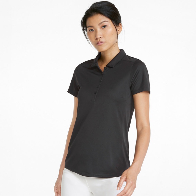 Puma Ladies Black Short Sleeve Golf Polo – Last One XS Only Left