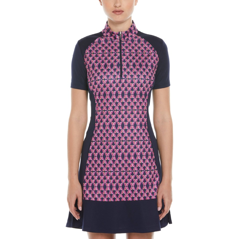 Women’s Birdie Geo Print Flounce Golf Dress with Shorts