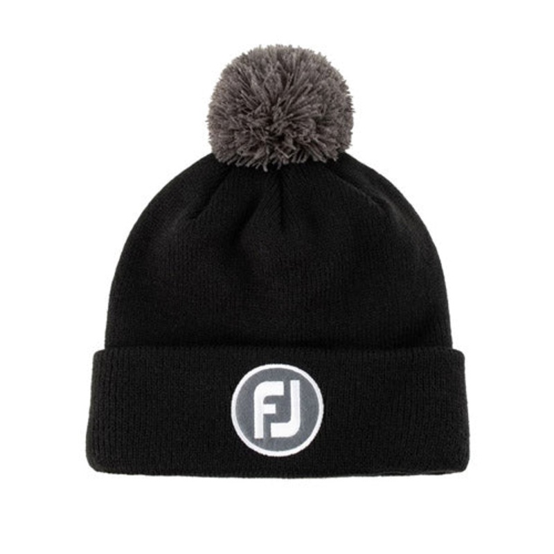 FootJoy Winter Knit Pom Pom Beanie – Black