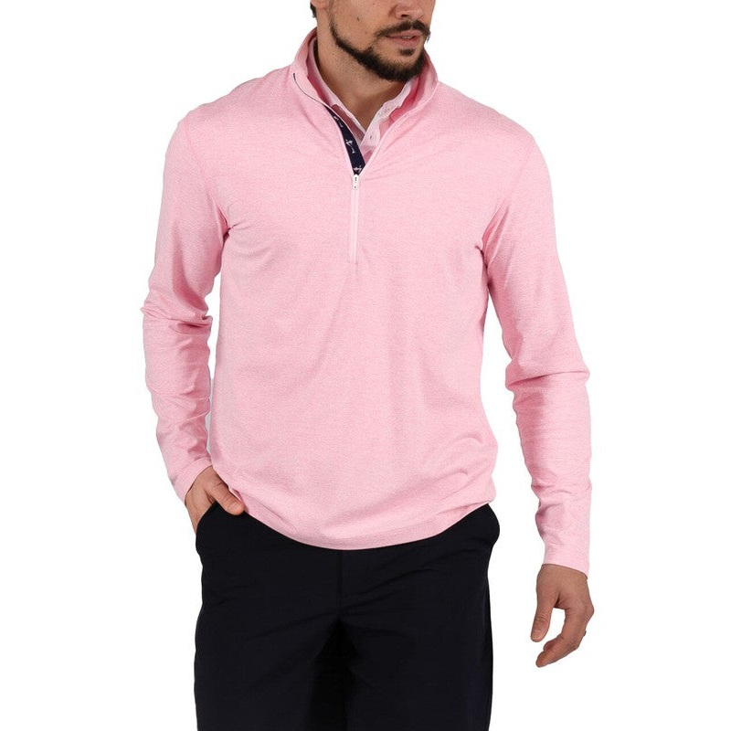 Golftini Men’s Zip L/S Pullover – Pink