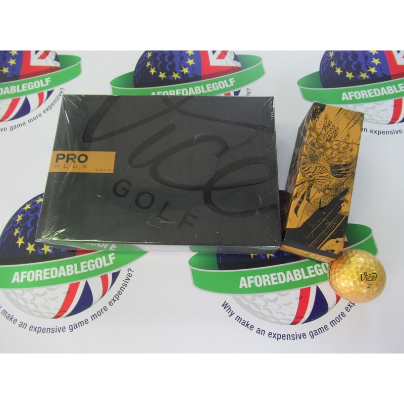 New 1 Dozen Vice Pro Gold Limited Edition Golf Balls