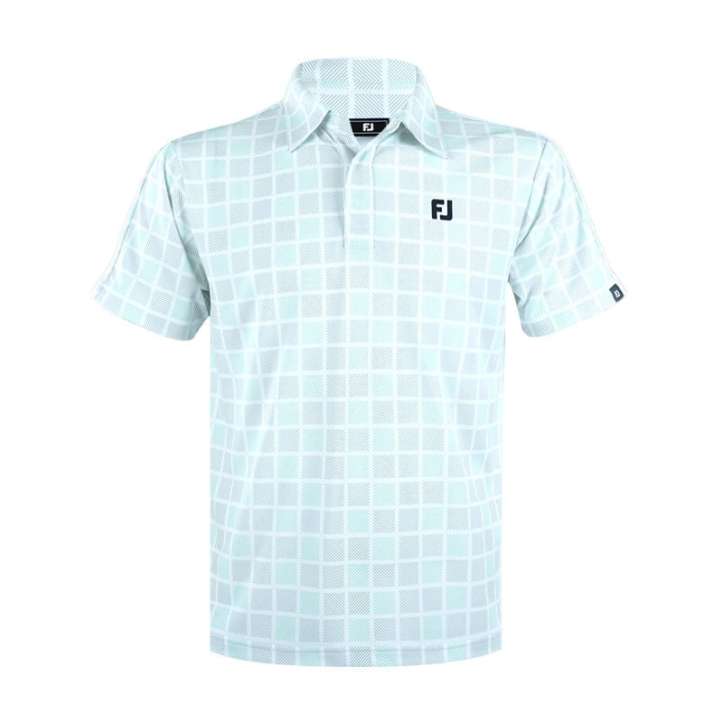 FOOTJOY Japan Checkered Snap Button Men’s Polo (White)