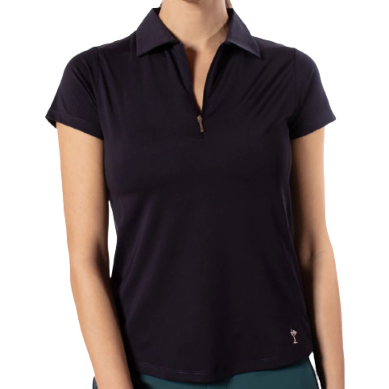 Golftini S/S Zip Tech Polo – Navy
