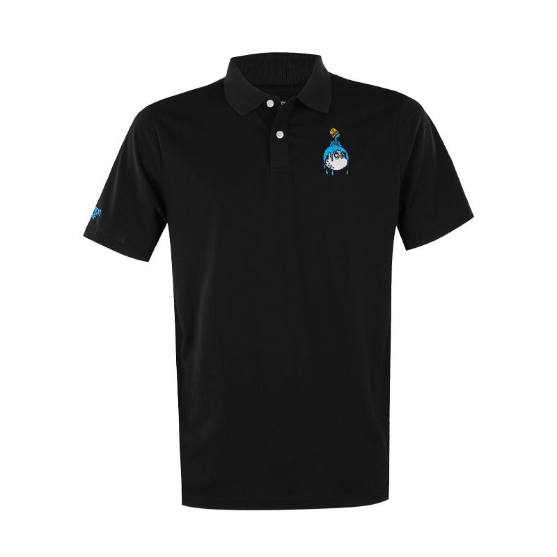 MALBON GOLF Swing Oil Men’s Performance Pique Polo (Black)