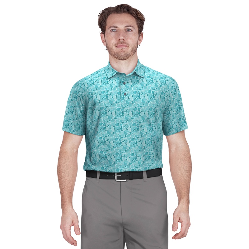 Men’s Brush Stroke Floral Print Golf Polo