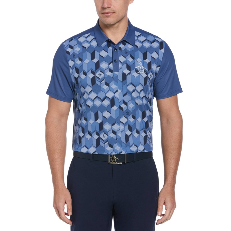Men’s Short Sleeve 70’s Oxford Block Novelty Print
